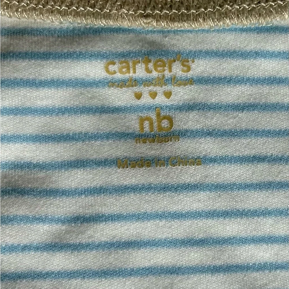 Carter's Blue and White Striped Newborn Onesie‎